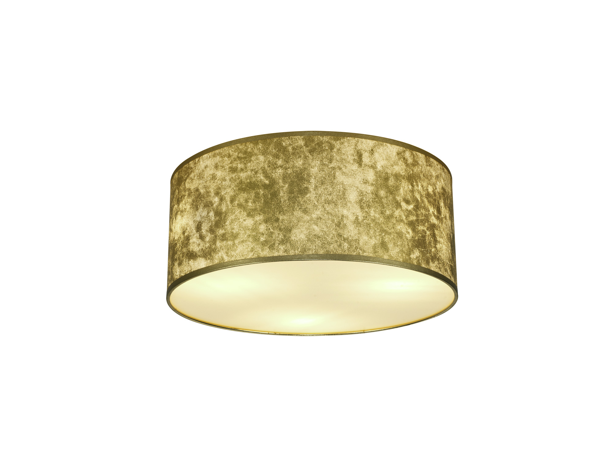 DK0646  Baymont 50cm Flush 5 Light Gold Leaf, Frosted Diffuser